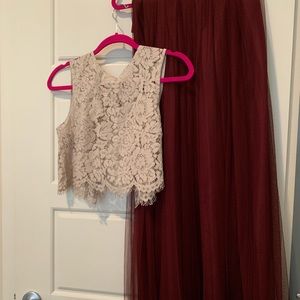 BHLDN two piece bridesmaid skirt